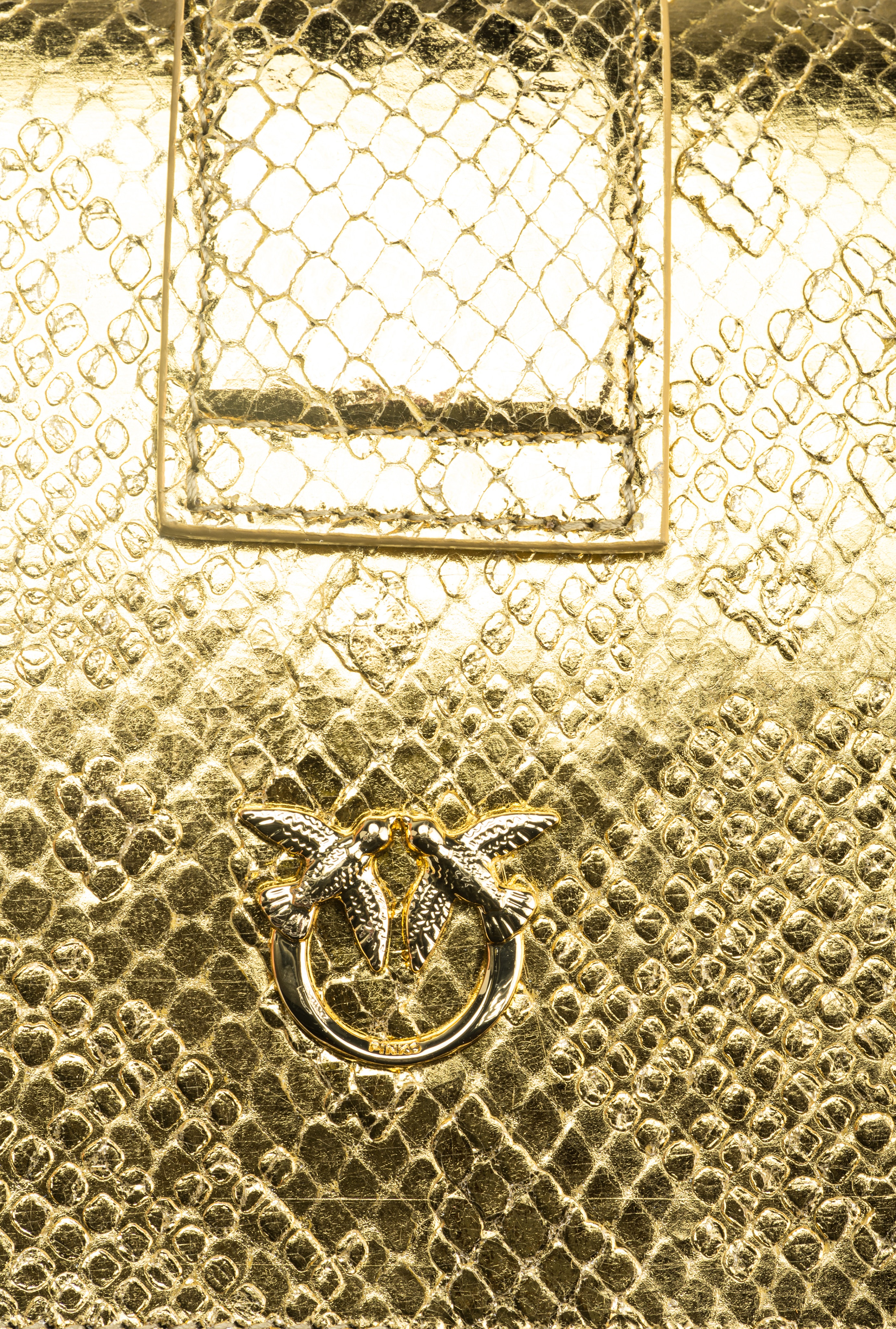 PINKO GALLERIA MINI LOVE BAG ONE IN PUNCHED REPTILE SKIN - 4