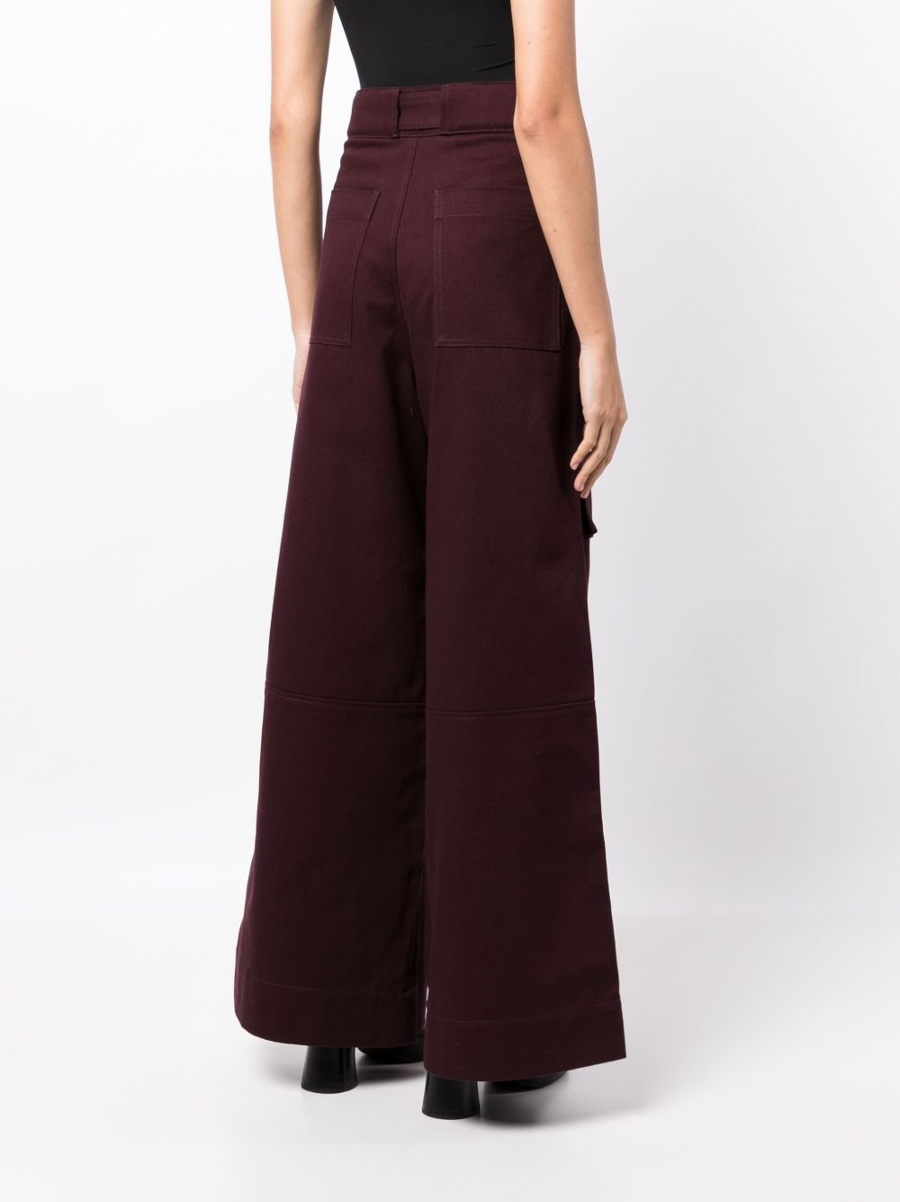 layered-effect wide-leg trousers - 4