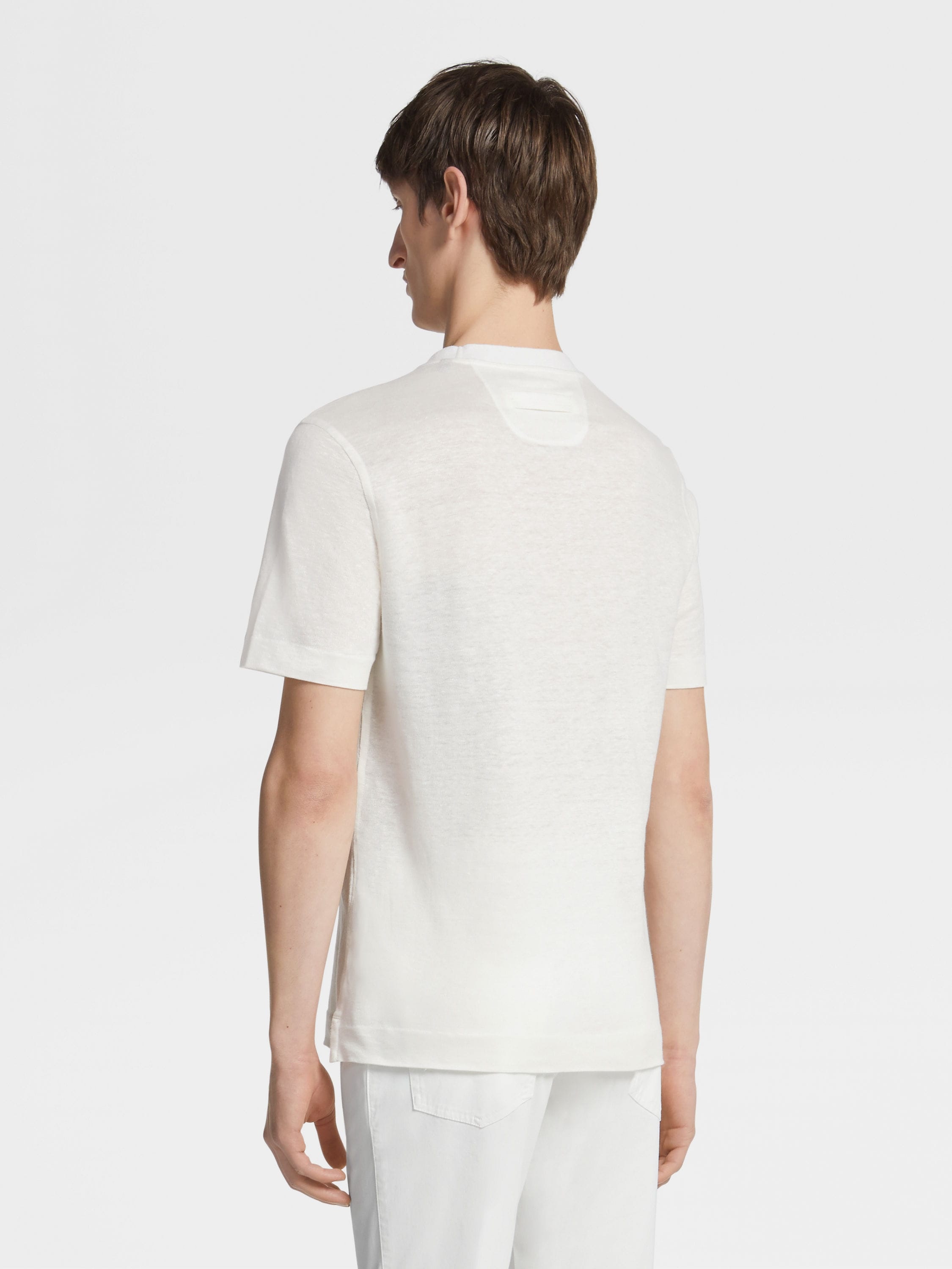 WHITE LINEN T-SHIRT - 3
