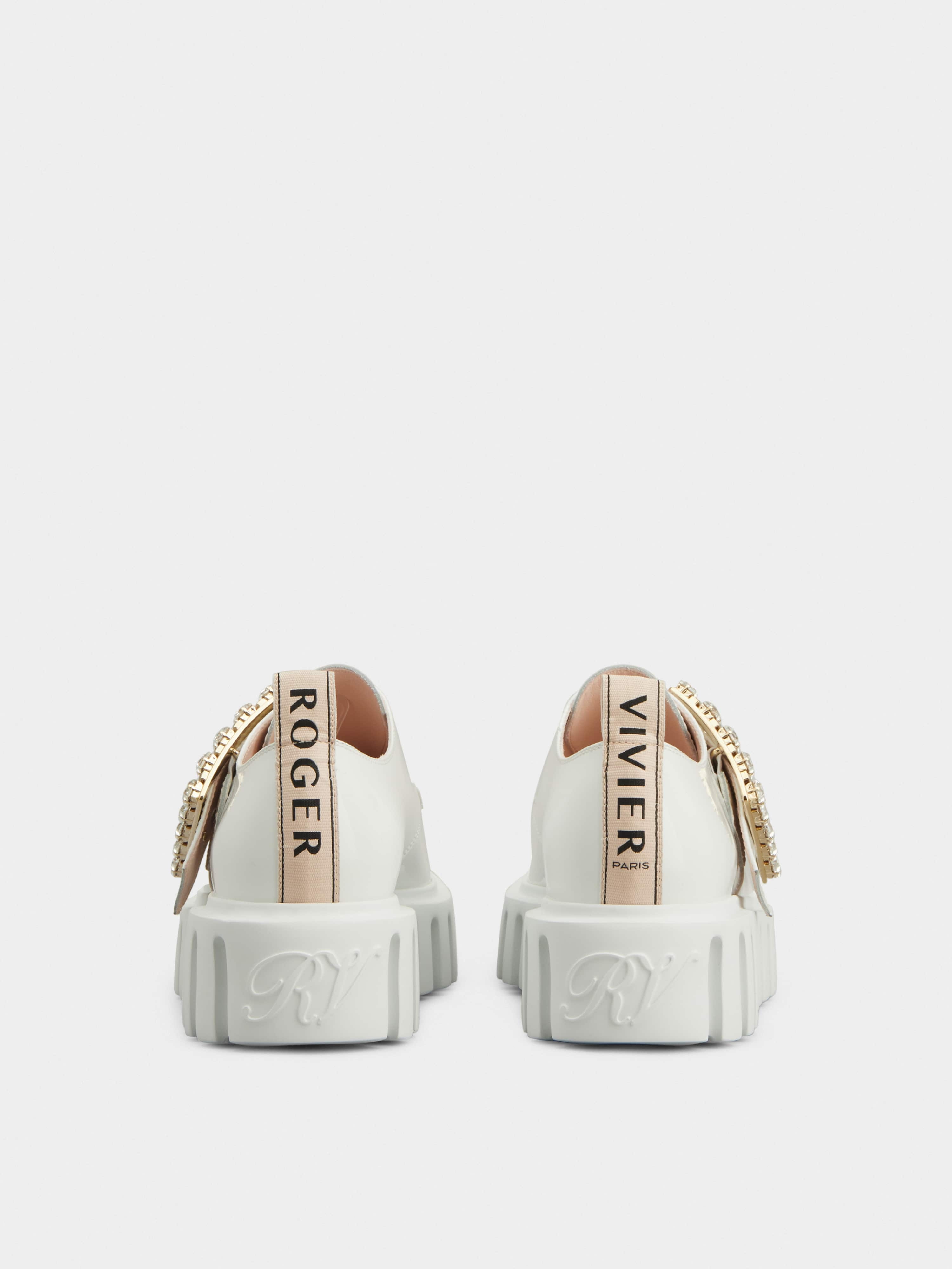 Viv’ Go-Thick Strass Buckle Loafers in Patent Leather - 5