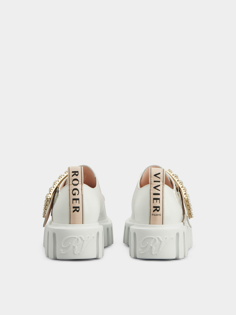 Viv’ Go-Thick Strass Buckle Loafers in Patent Leather 5