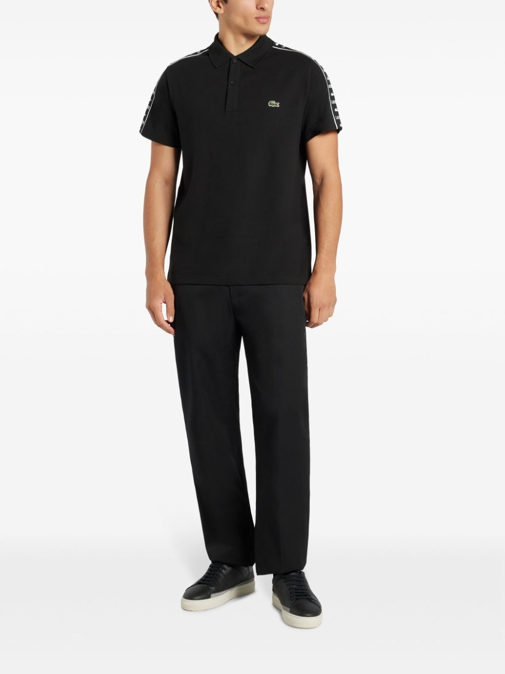 logo-embroidered side-stripe polo shirt - 2