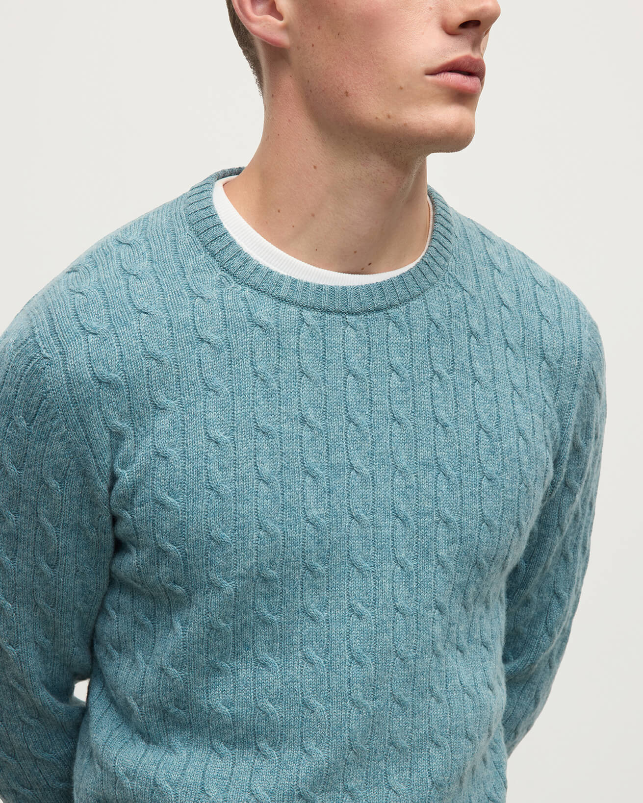 Cable Knit Green Cashmere Jumper - 5