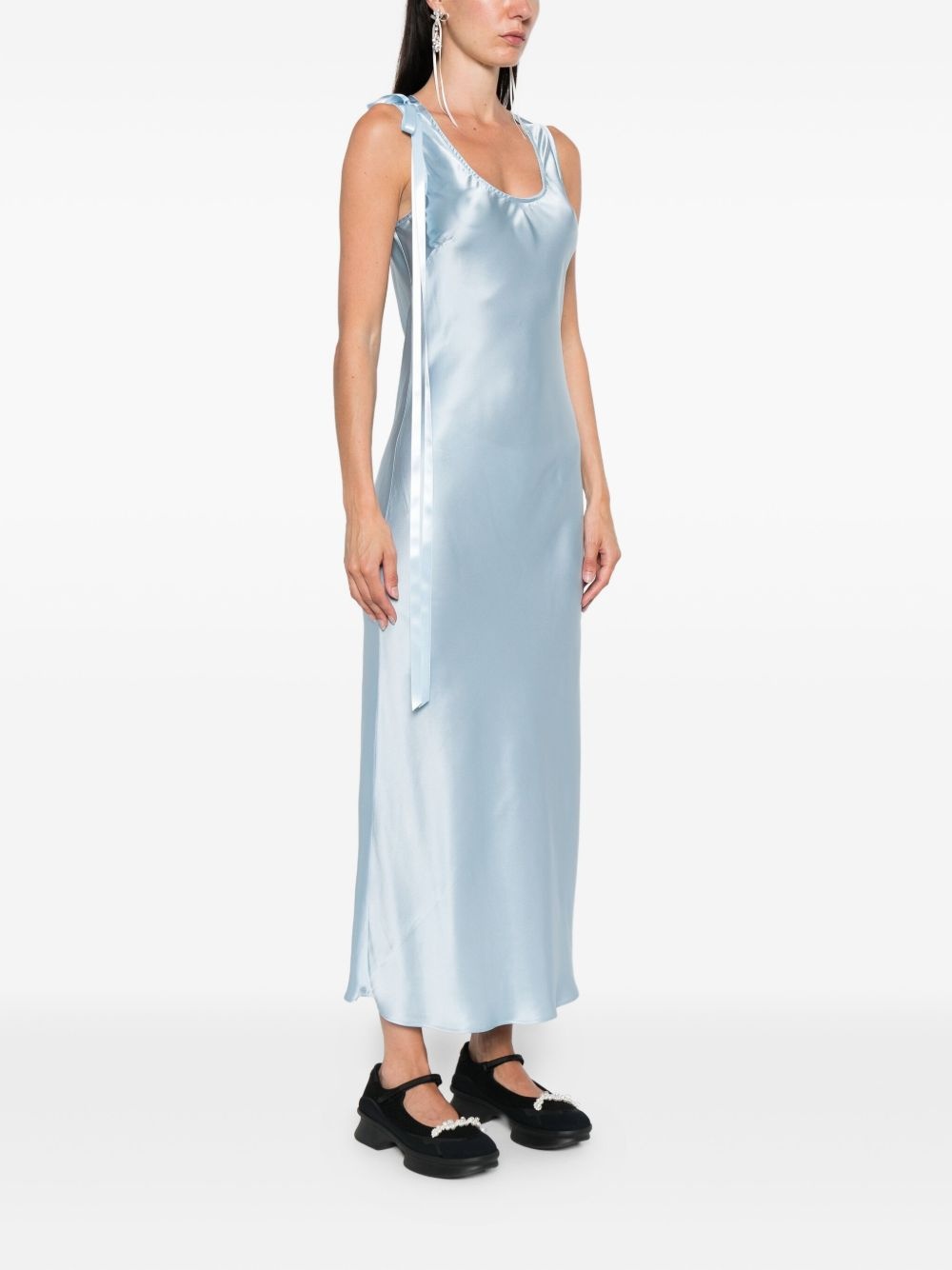 bow-detail silk dress - 3