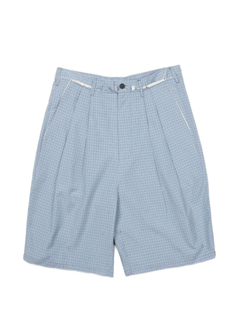checked pleated tailored shorts 1