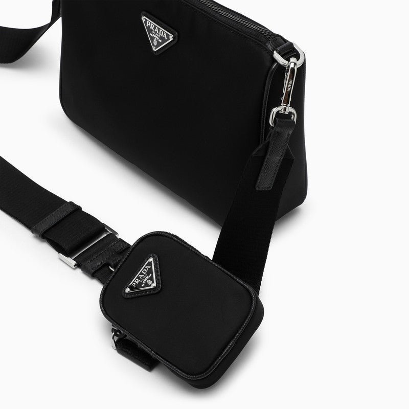 Prada Black Cross-Body Bag In Re-Nylon And Saffiano Leather Men - 6