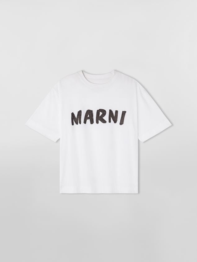 MARNI LETTERING PRINT COTTON JERSEY HALF-SLEEVED T-SHIRT - 1