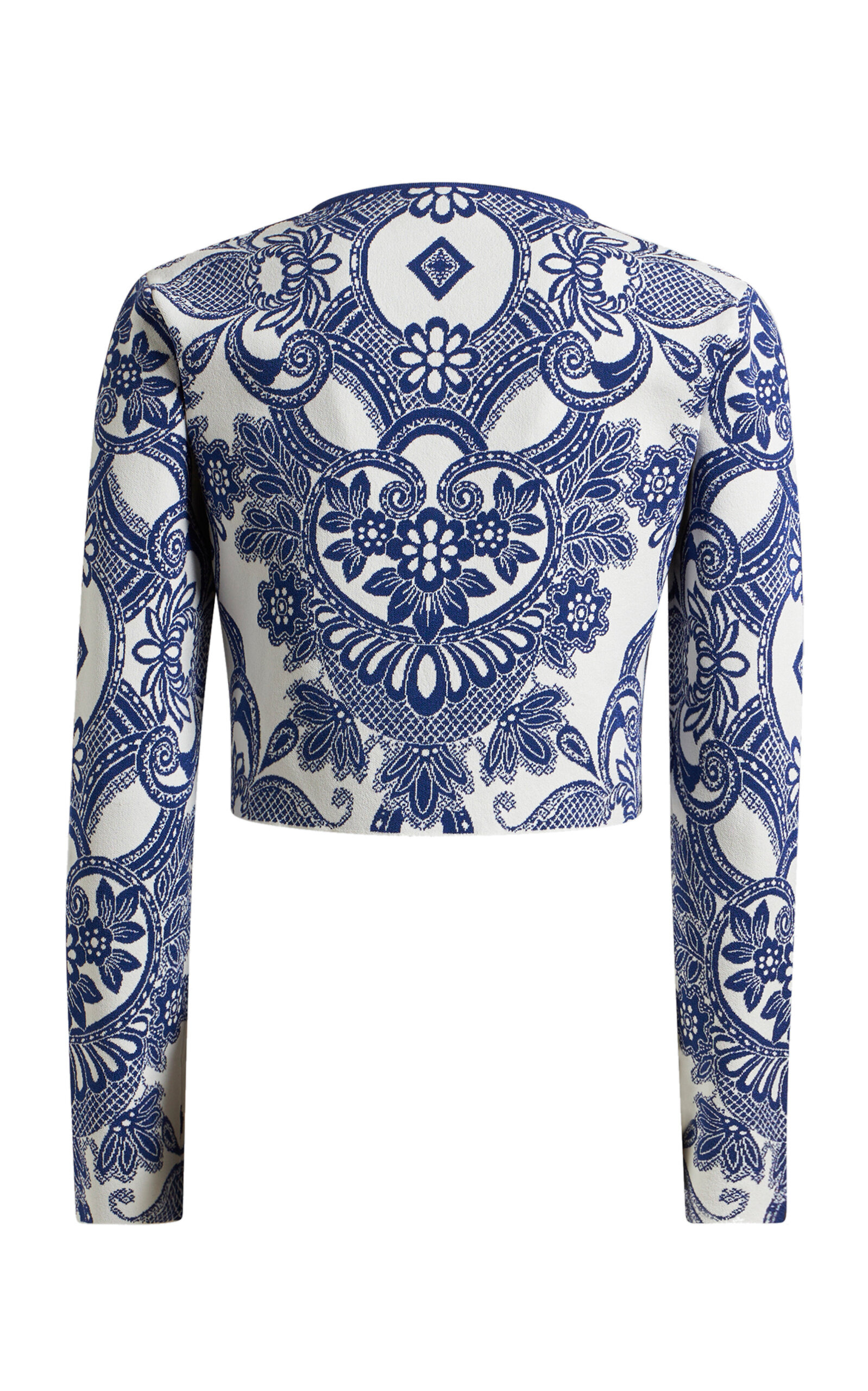 Cropped Knit Jacket blue - 5