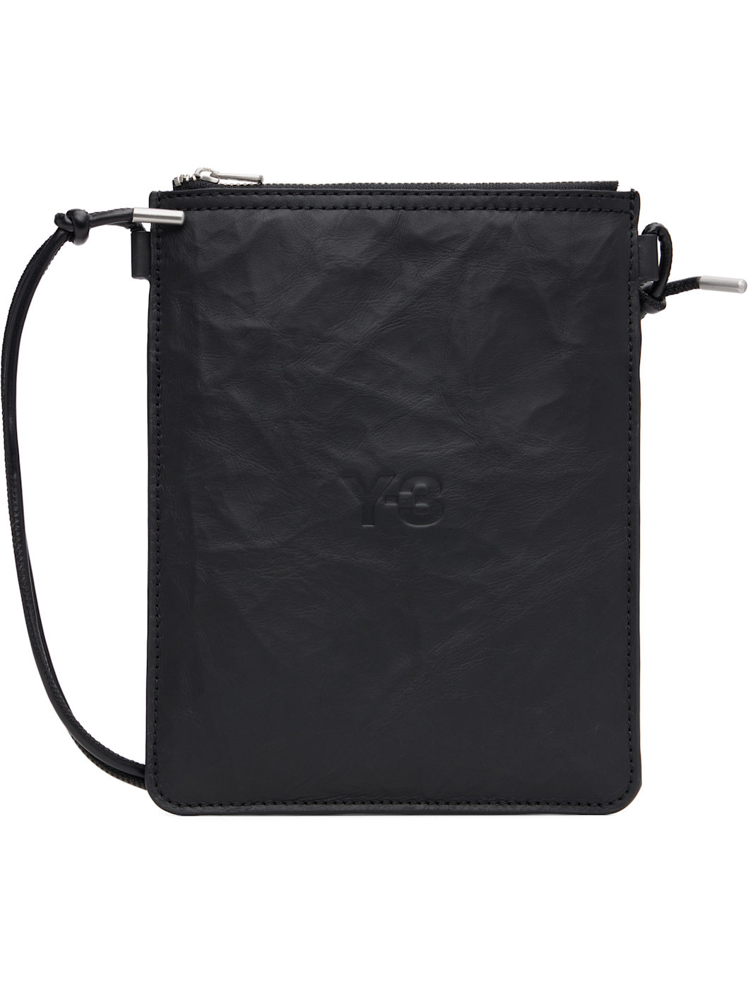 Black Leather Crossbody Pouch - 1