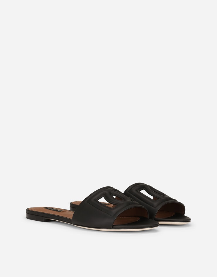 Calfskin sliders with DG Millennials logo - 2