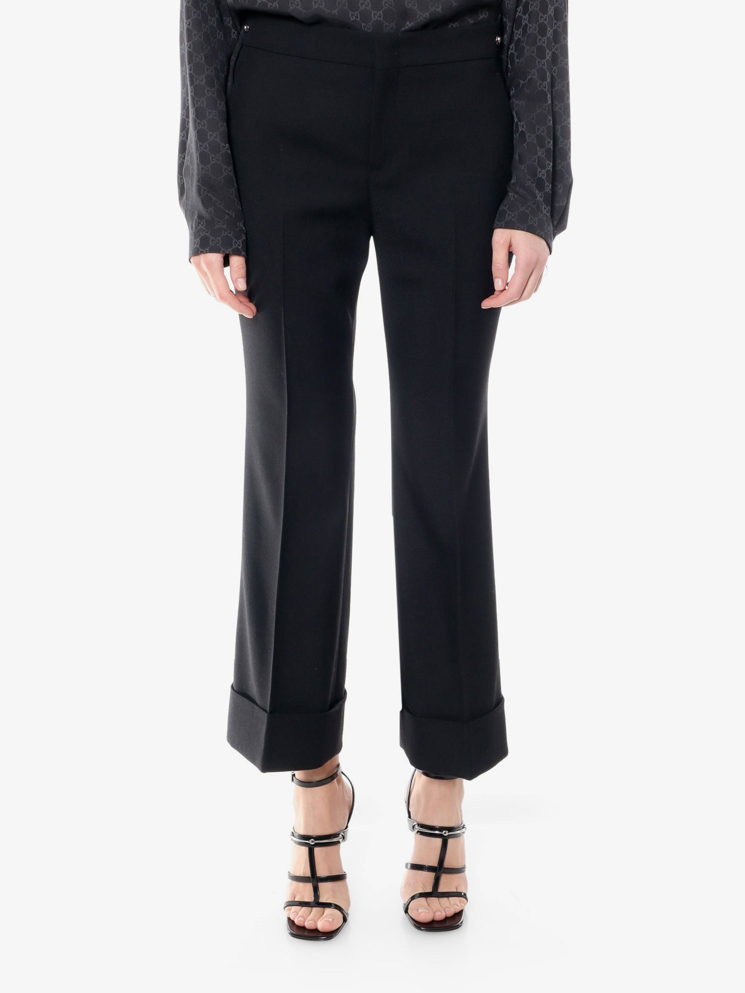 Wool Trouser With Horsebit Metal Detail - 3