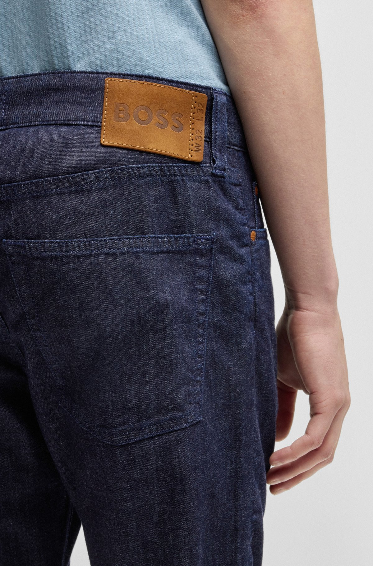SLIM-FIT JEANS IN DARK-BLUE COMFORT-STRETCH DENIM - 5