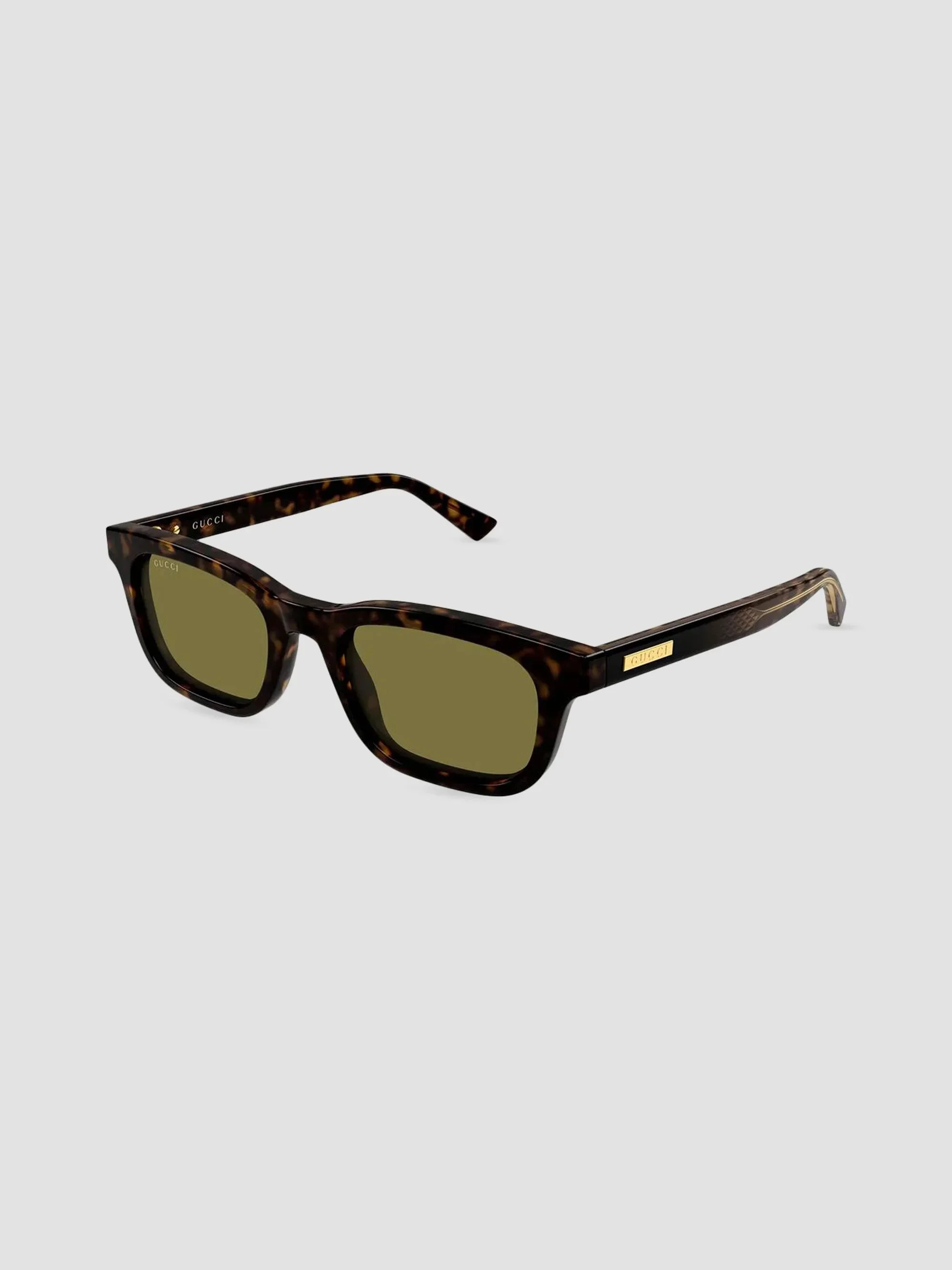 Men's Lettering Wirecore Rectangle Sunglasses - Havana - 1