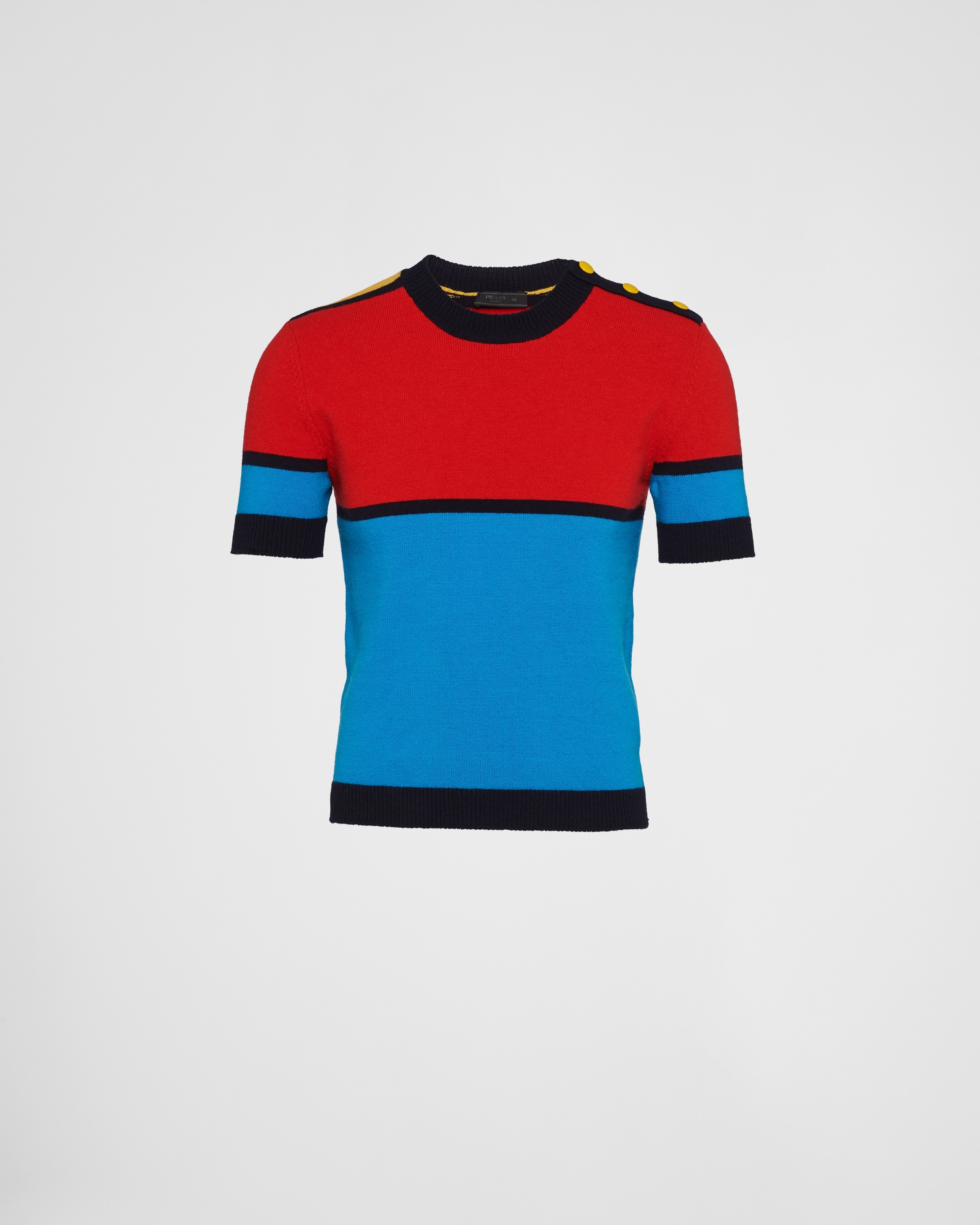 Short-sleeved lambswool sweater - 1