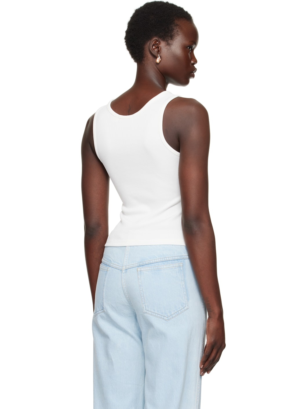 White Open Twist Tank Top - 3