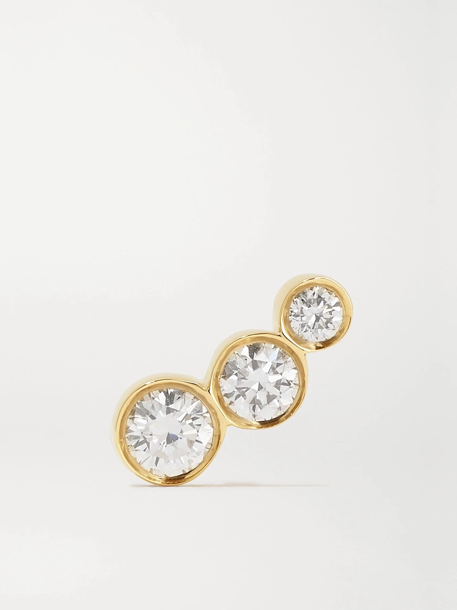 Croissant Trois 18-karat gold diamond single earring Gold - 1