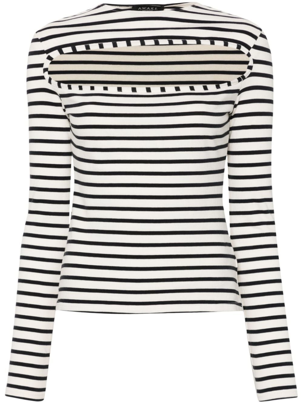 striped cut-out T-shirt - 1