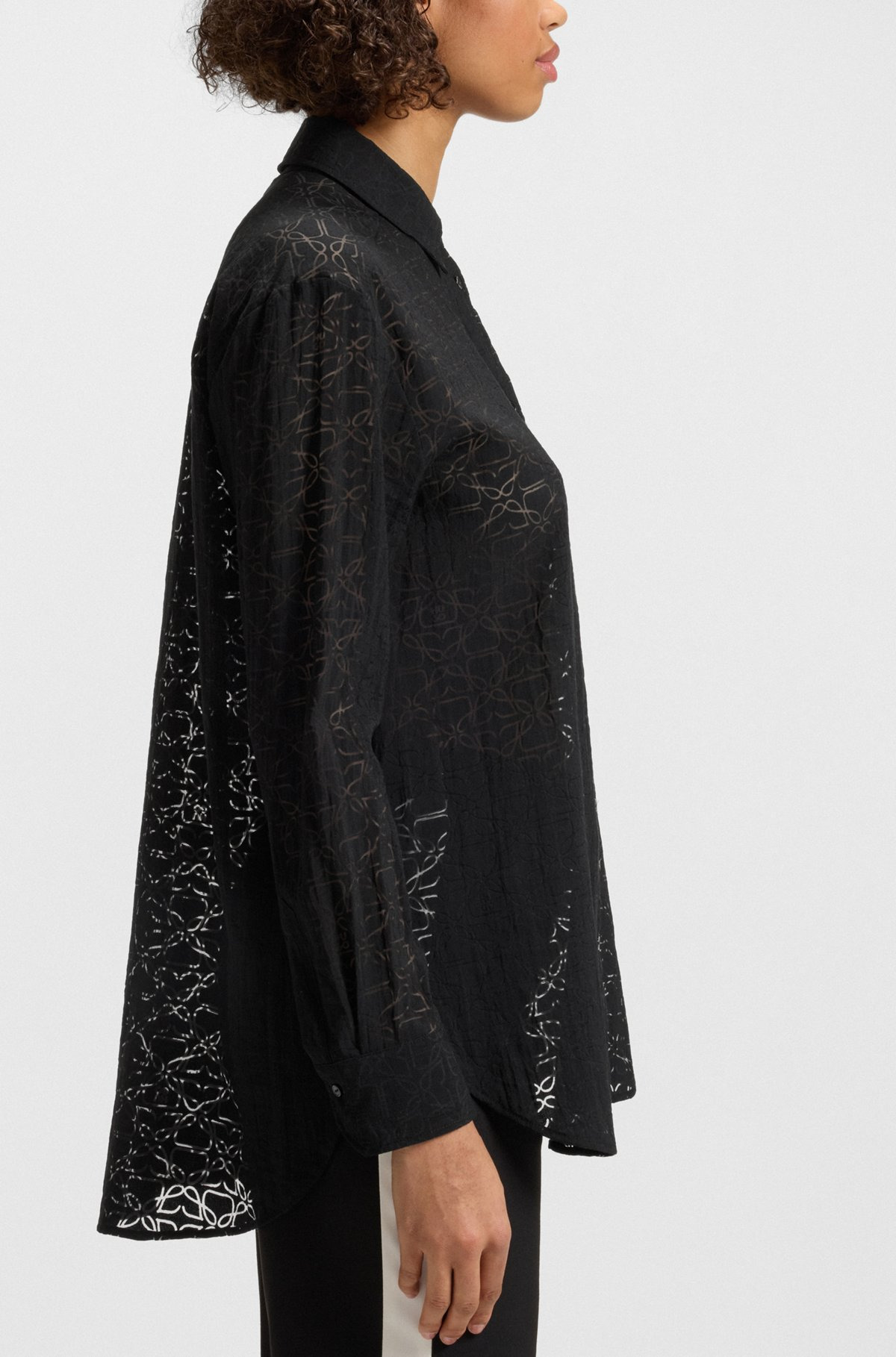 OVERSIZE-FIT BLOUSE WITH BURNOUT PATTERN - 6