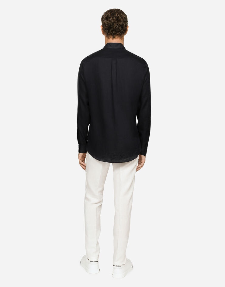 Linen Martini-fit shirt with DG hardware - 3