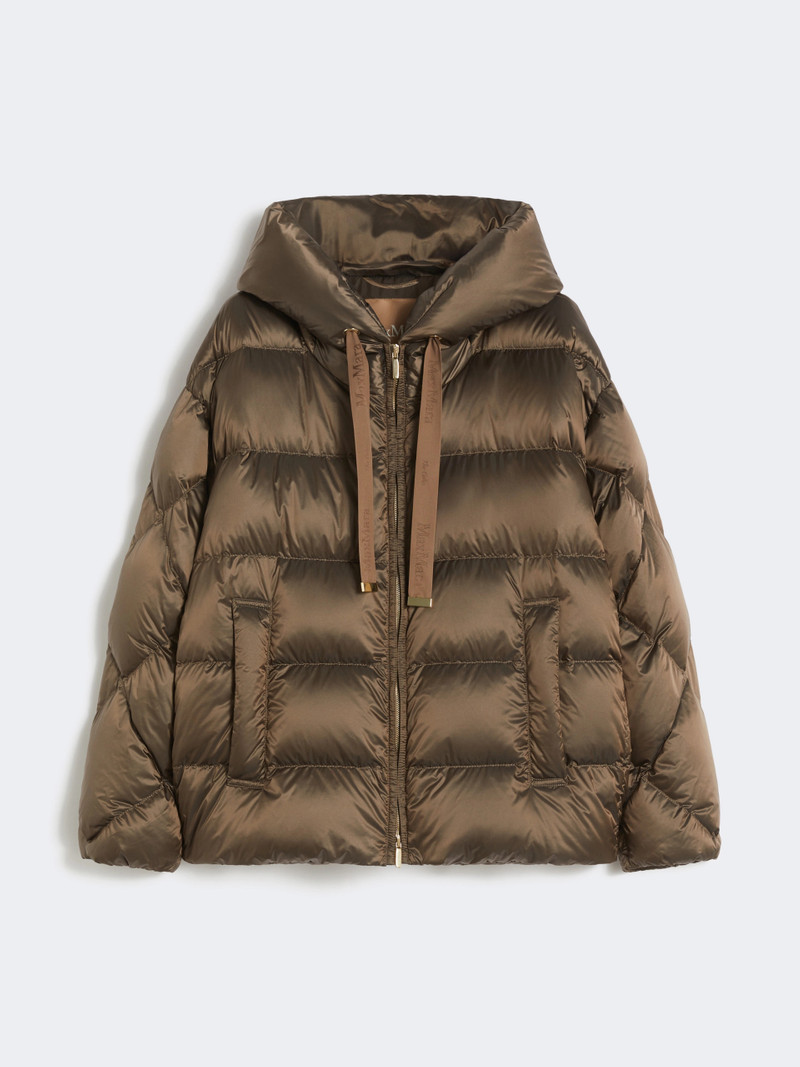 SOFTFE Water-repellent canvas belted down jacket - HAZELNUT BROWN 1