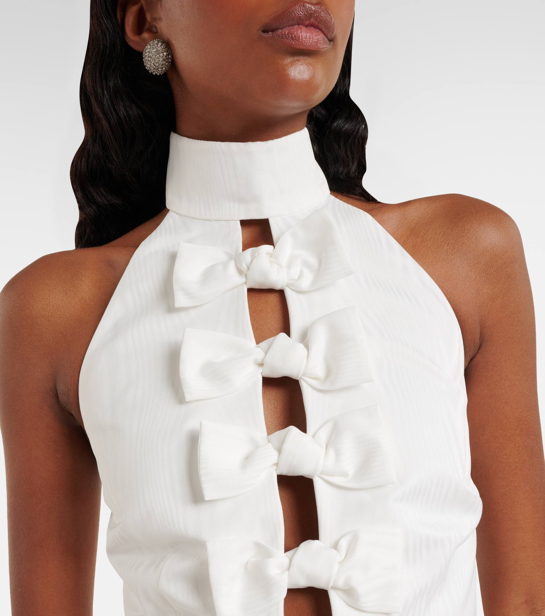 Bridal Harriet bow-detail minidress - 4