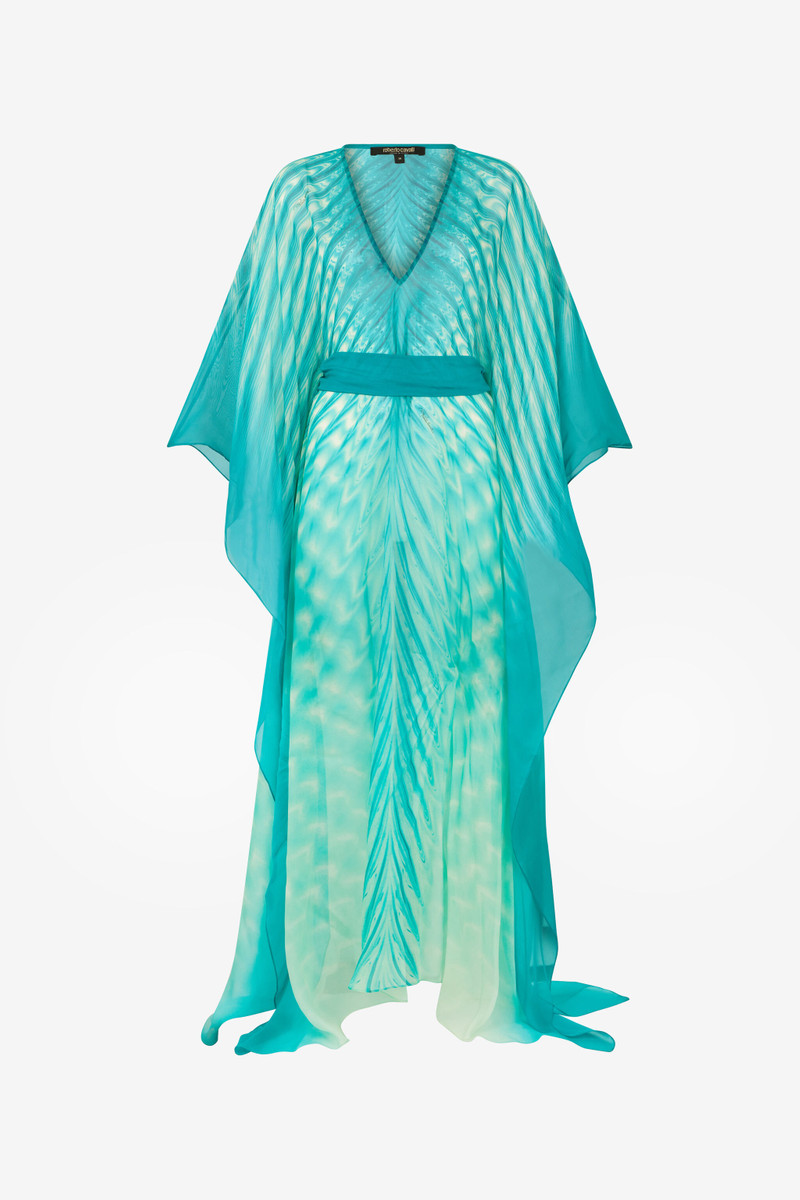 Long Caftan With Optical Glass Print 1