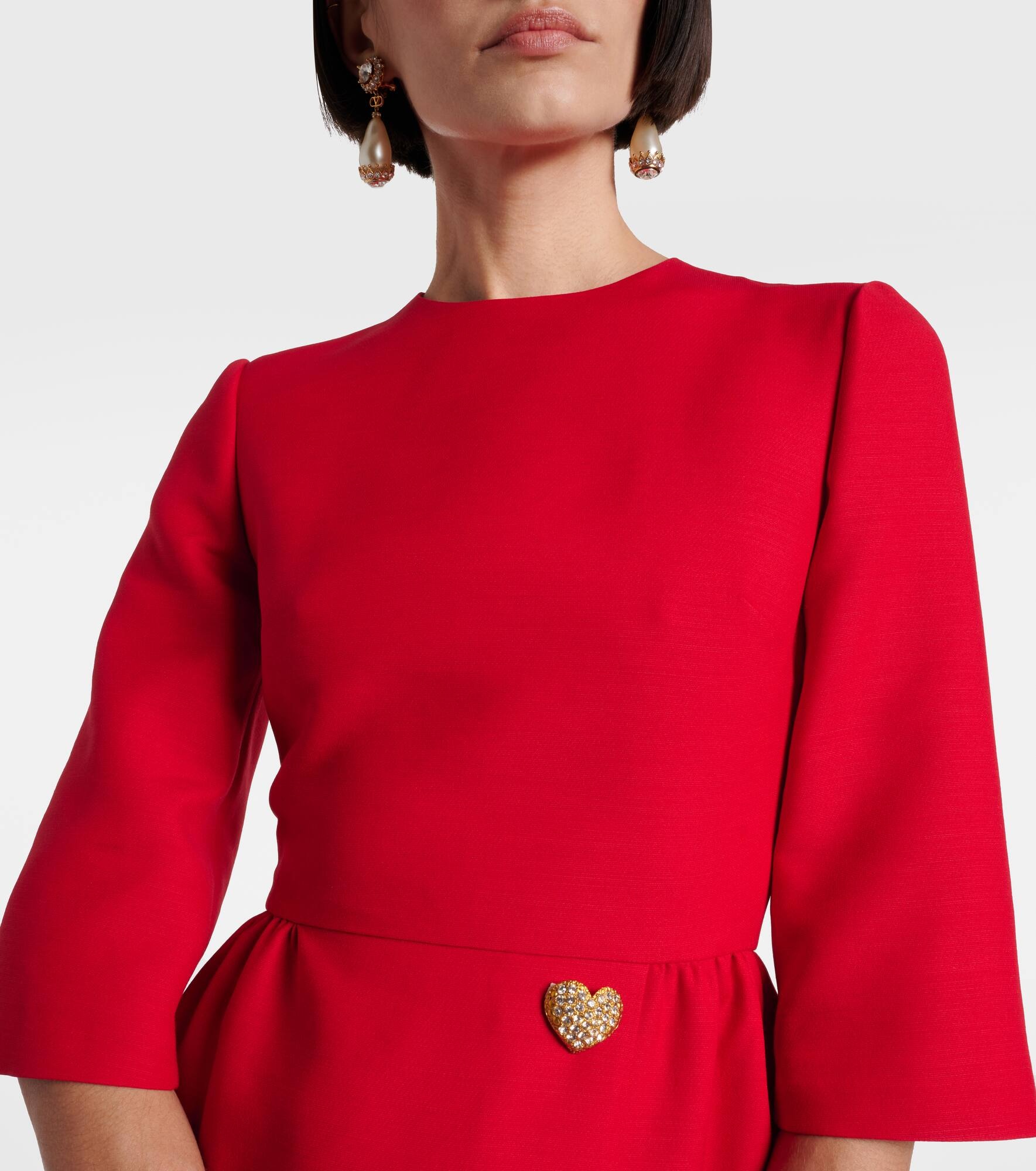 Crepe Couture embellished ruffled midi dress - 4
