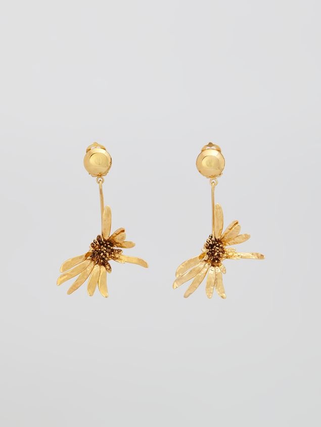 BRASS FLORA DAISY EARRINGS - 1
