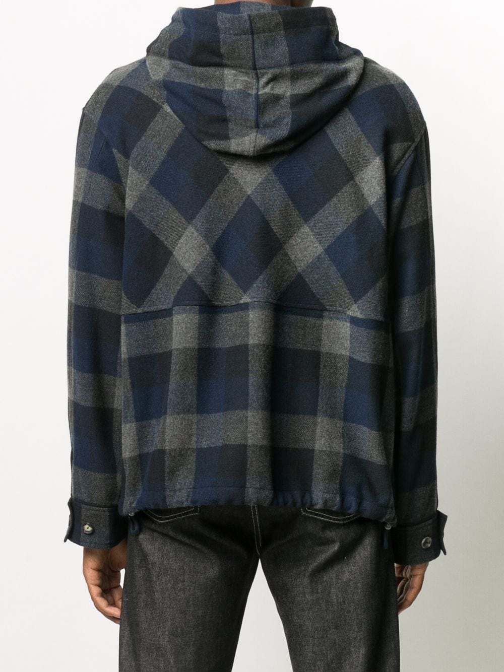 checked zip-up hoodie - 4