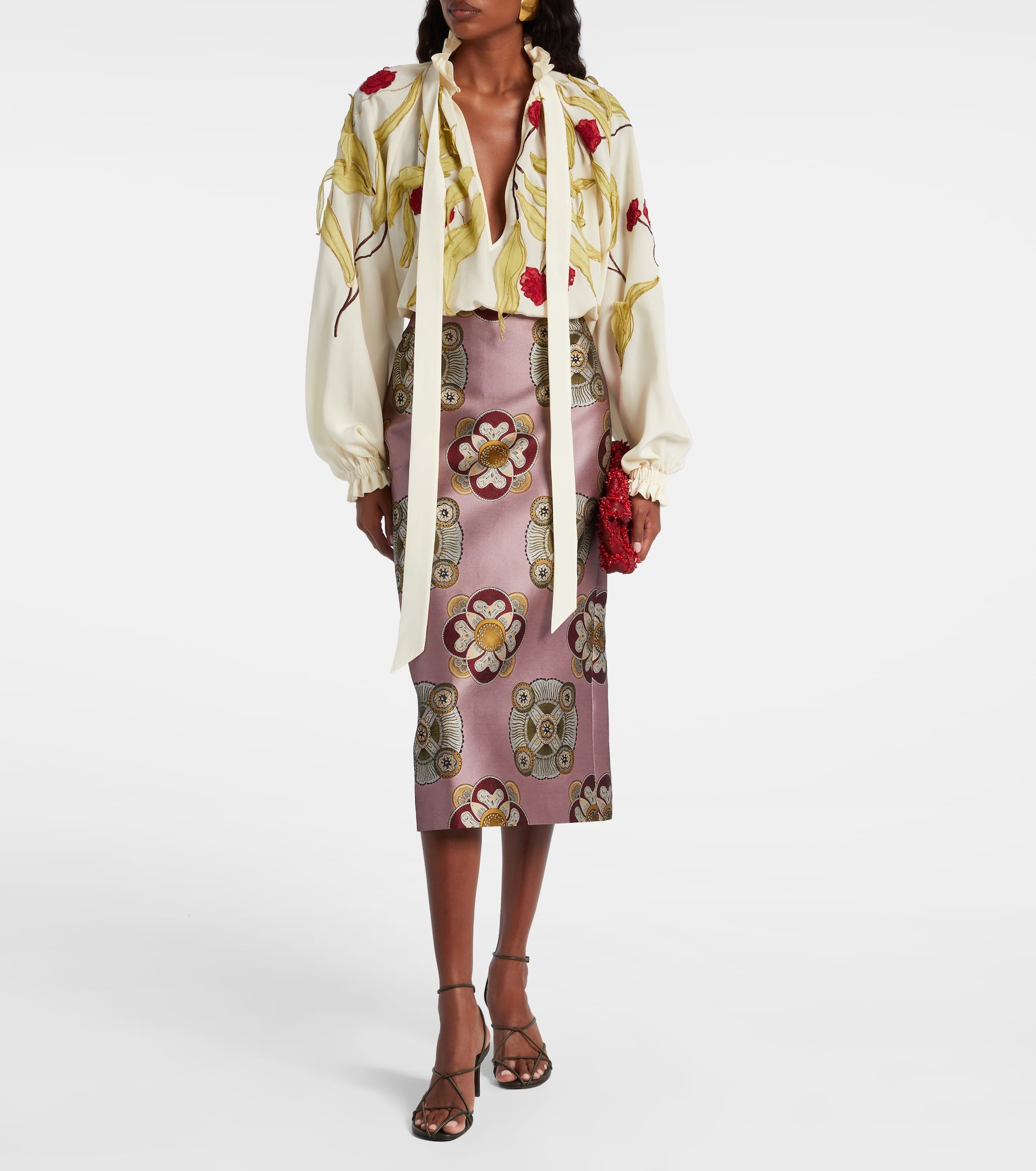 Cerere embroidered silk blouse - 2