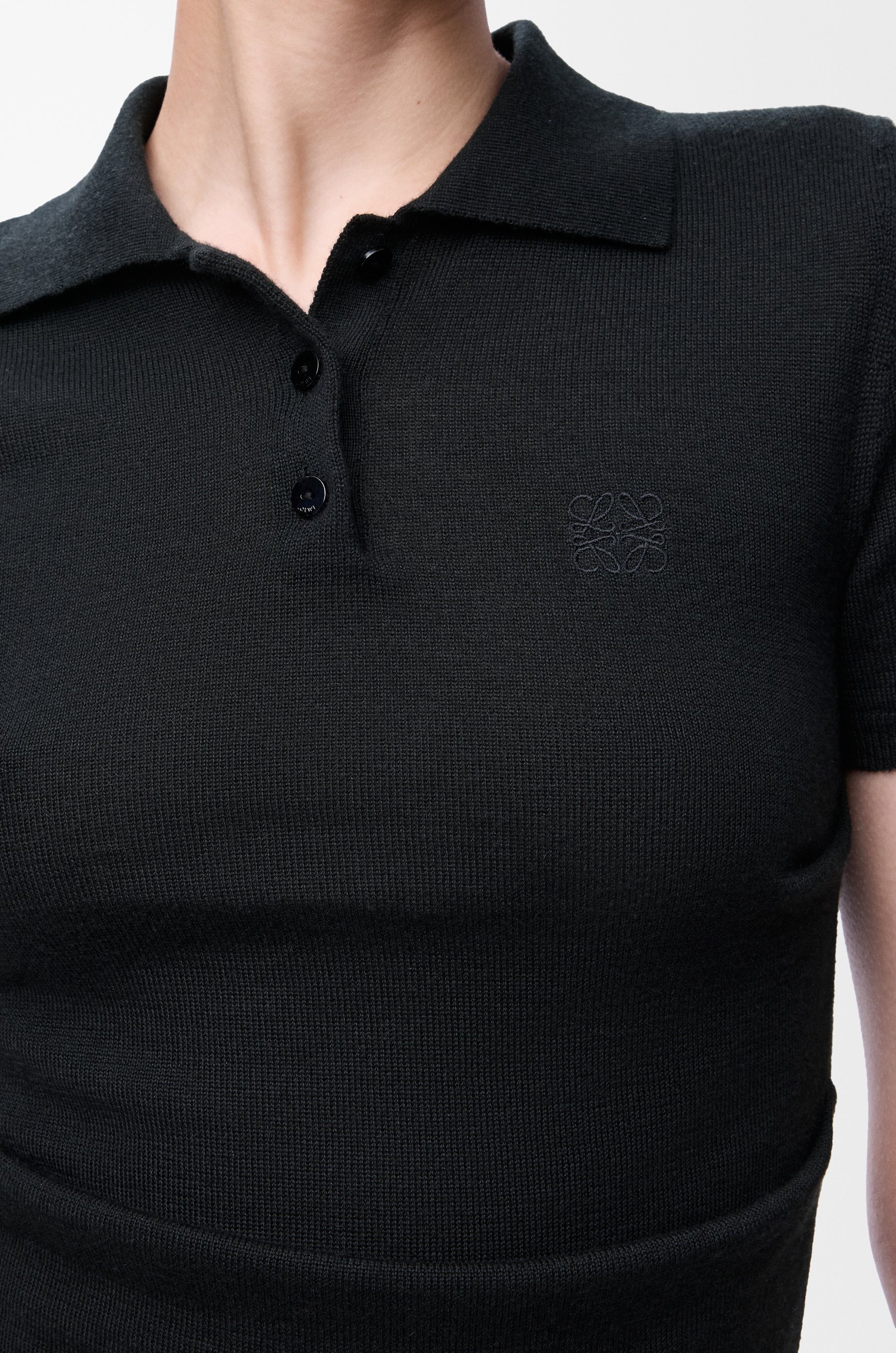 Short sleeve polo sweater in cashmere and silk - 5