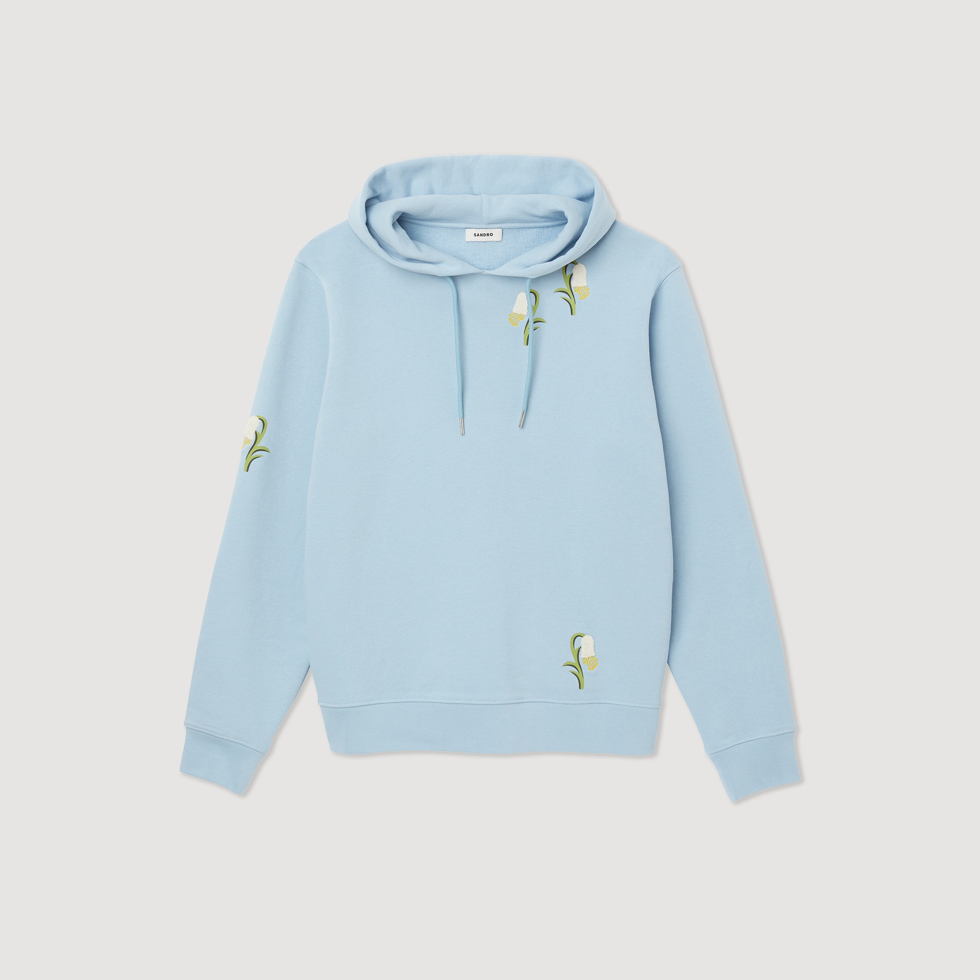 Embroidered lily of the valley hoodie - 1