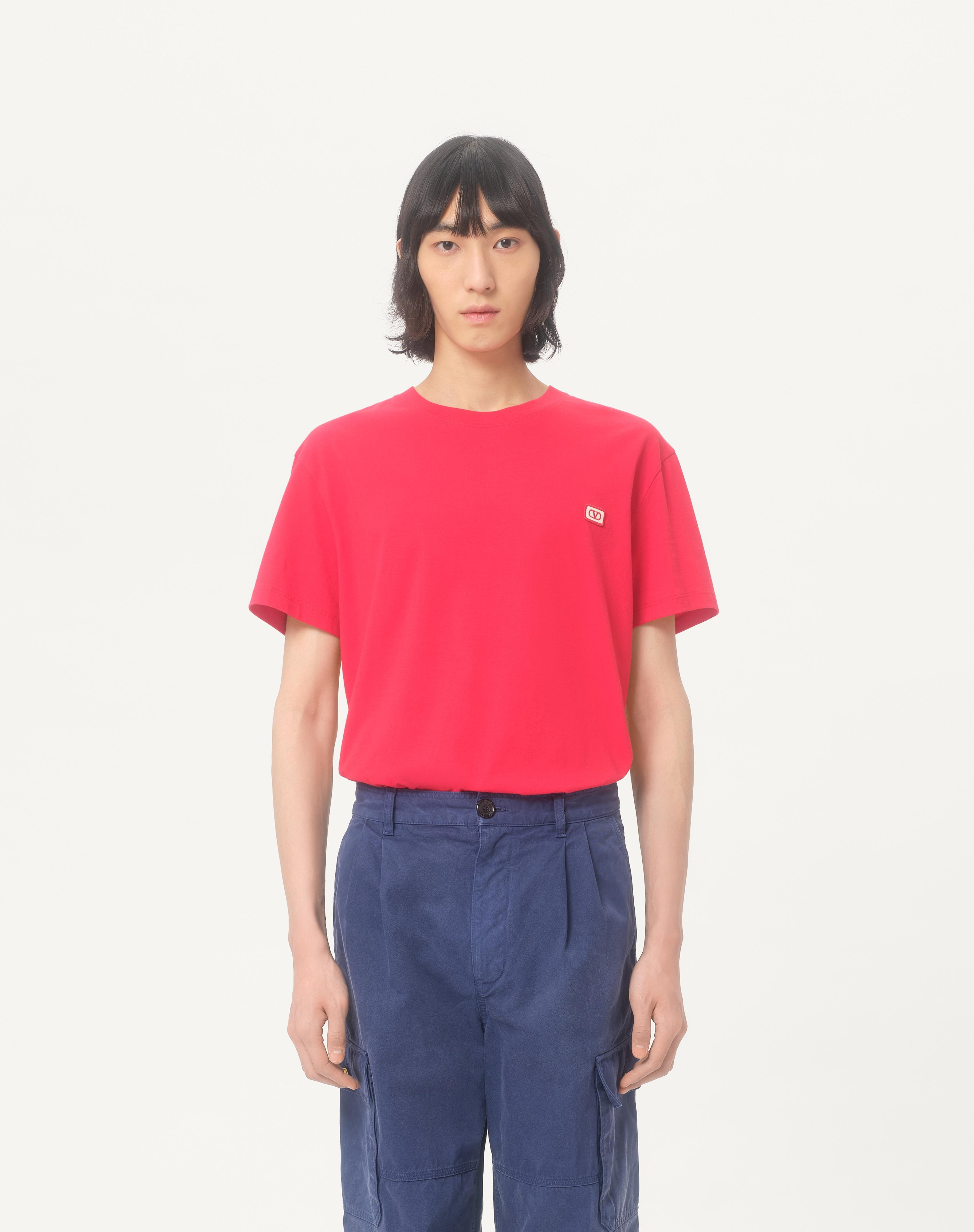 COTTON T-SHIRT WITH VLOGO PATCH - 4
