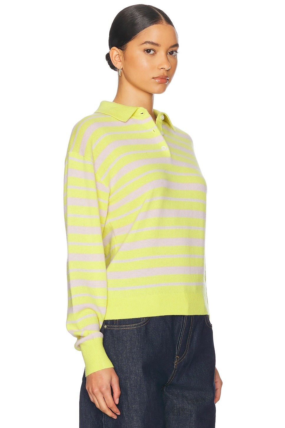 Collegiate Stripe Polo Cashmere Sweater - 2