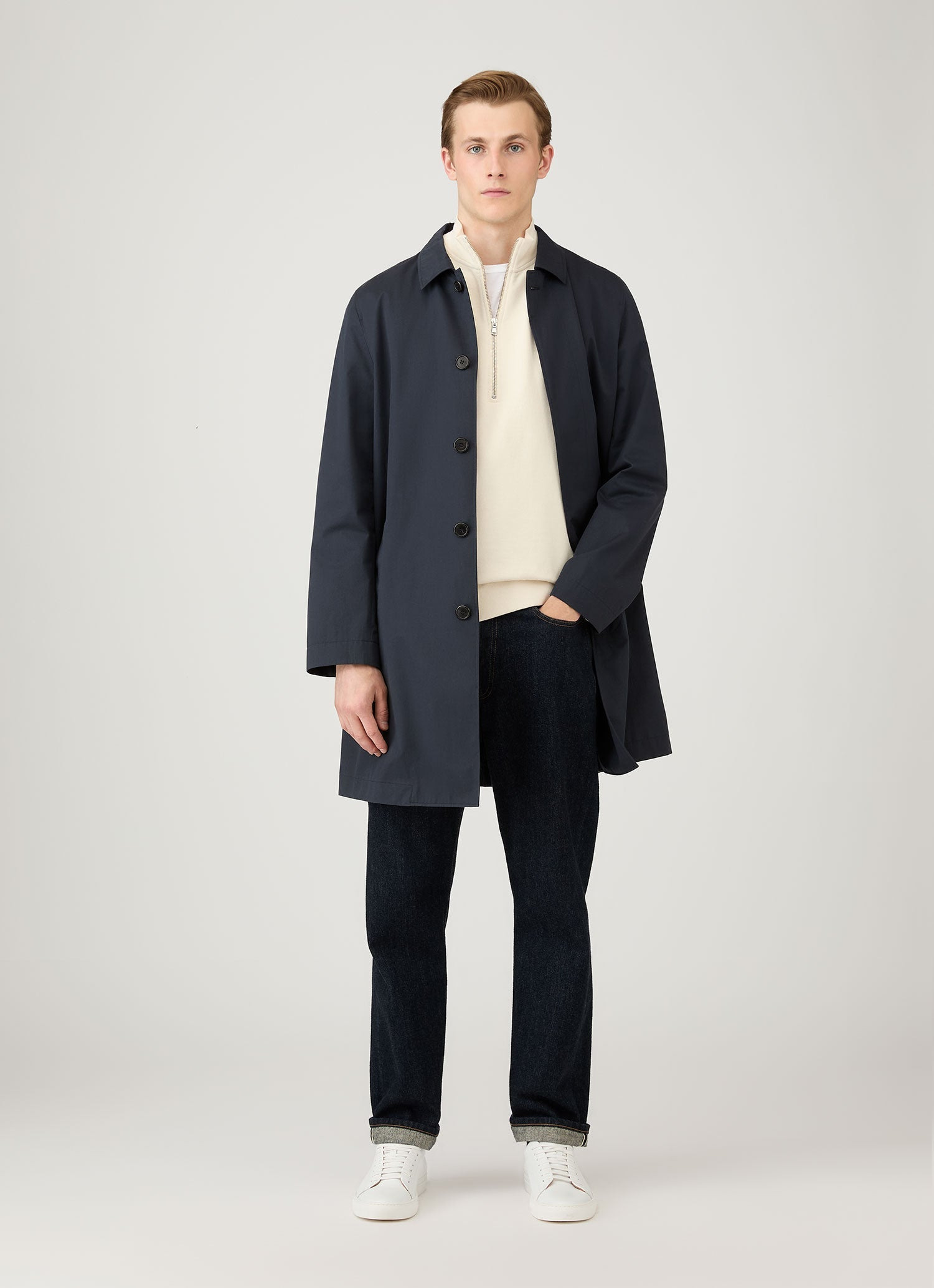 Undyed Half Zip Loopback Sweatshirt - 3