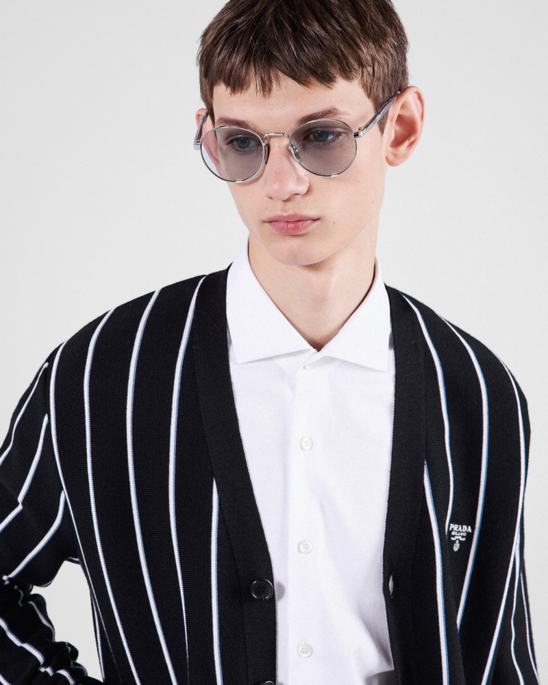 Prada Sunglasses with the iconic metal plaque outlook