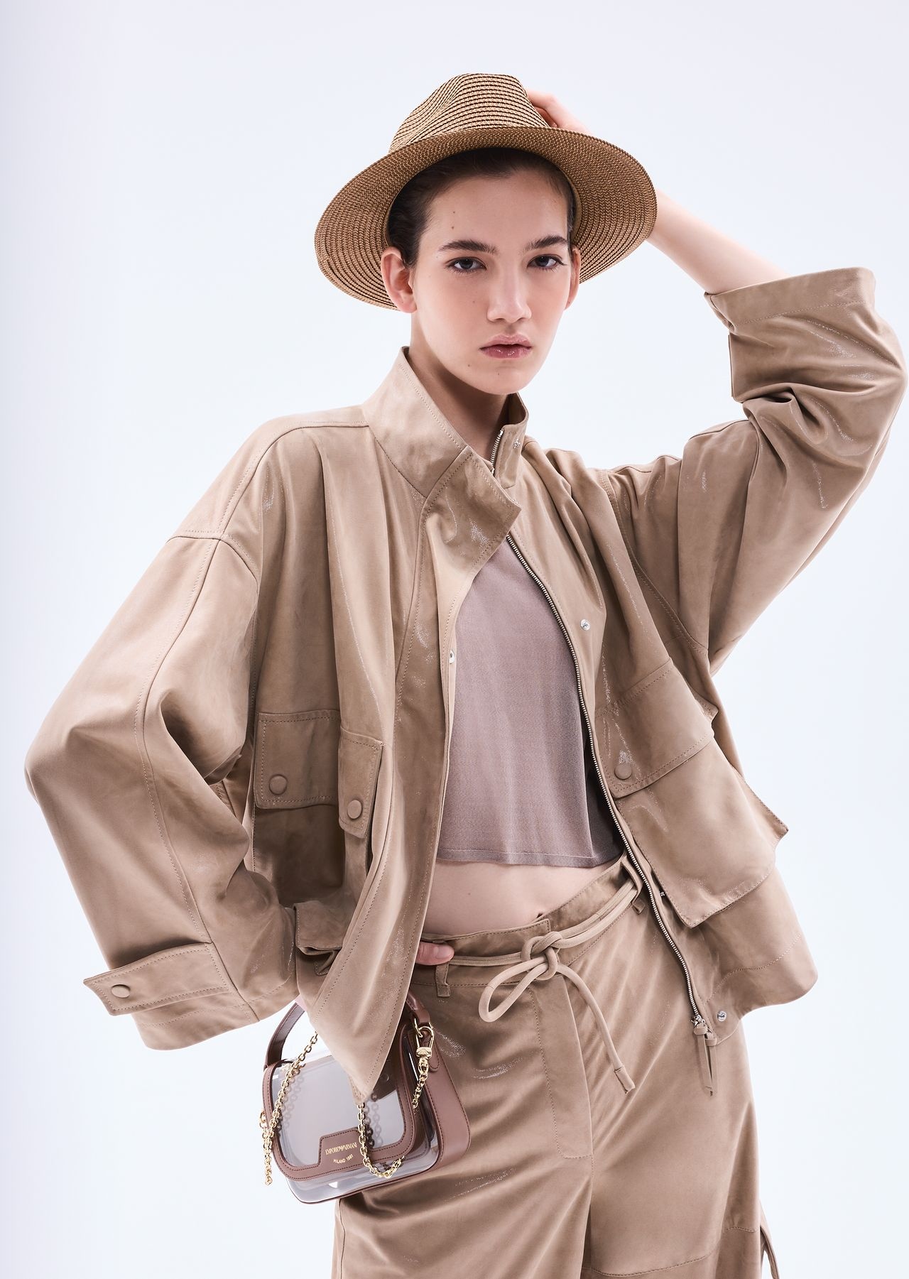 Goatskin suede blouson with pockets - 6