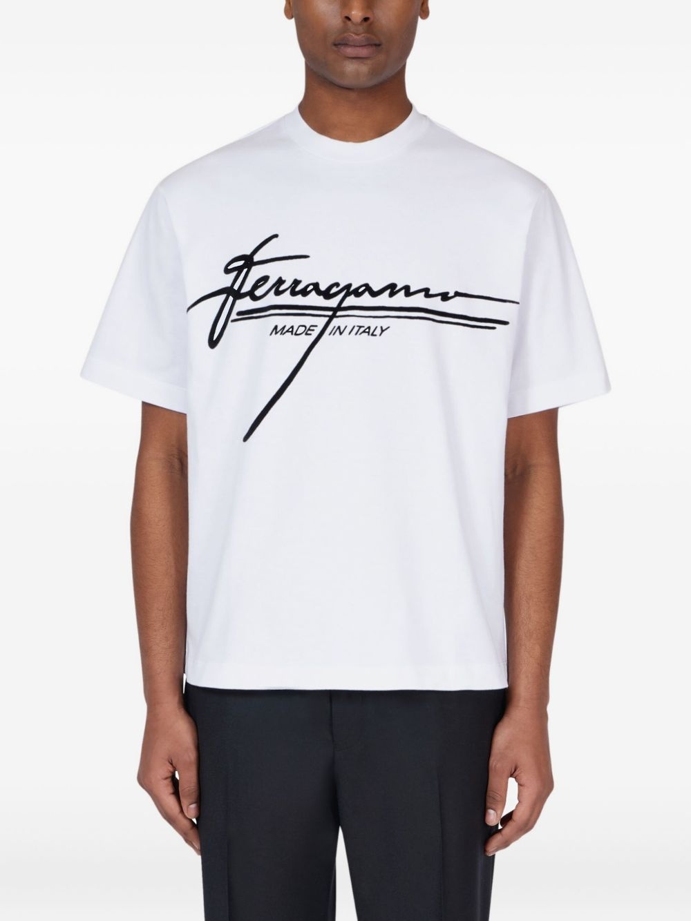 logo-print cotton T-shirt - 3