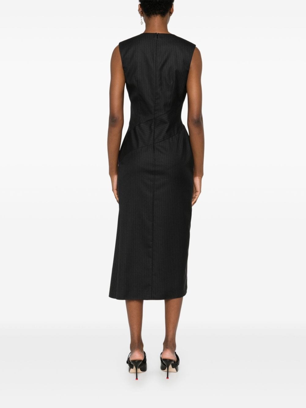 pinstriped midi dress - 4