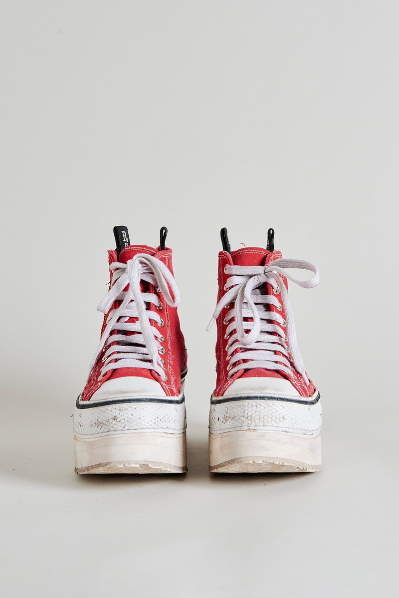 R13 Platform High Top Sneakers - Red | R13 Denim outlook