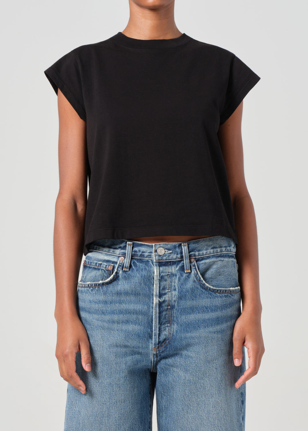 BRYCE CAP SLEEVE TEE IN BLACK - 2