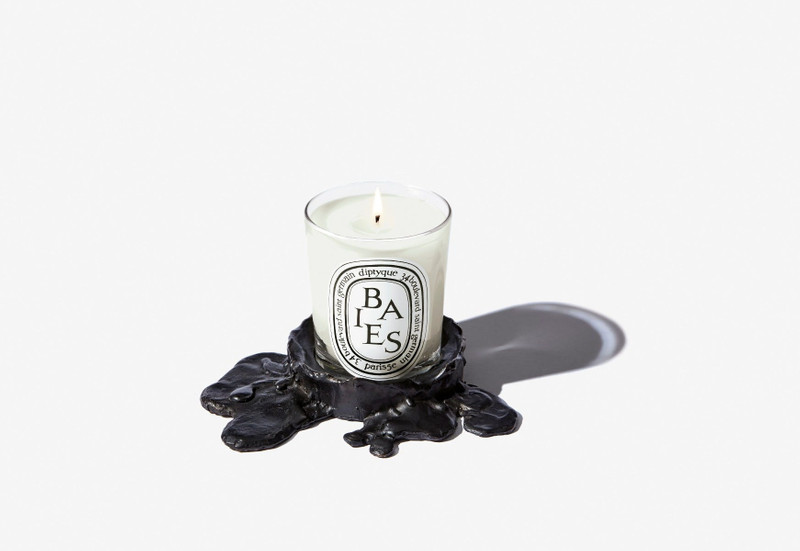 Small black bronze candle holder - For classic candles 1