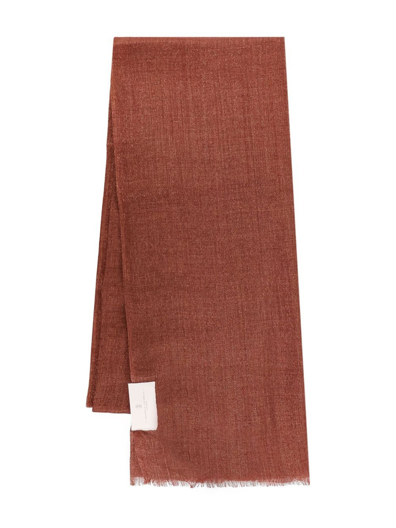 logo-label fringed scarf 1