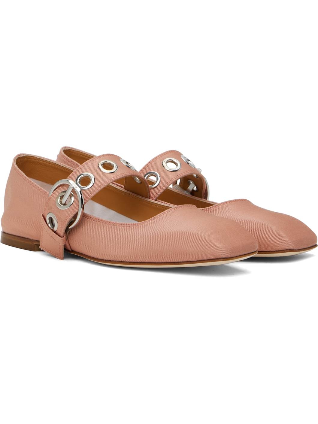 Pink Uma Eyelet Ballerina Flats - 4