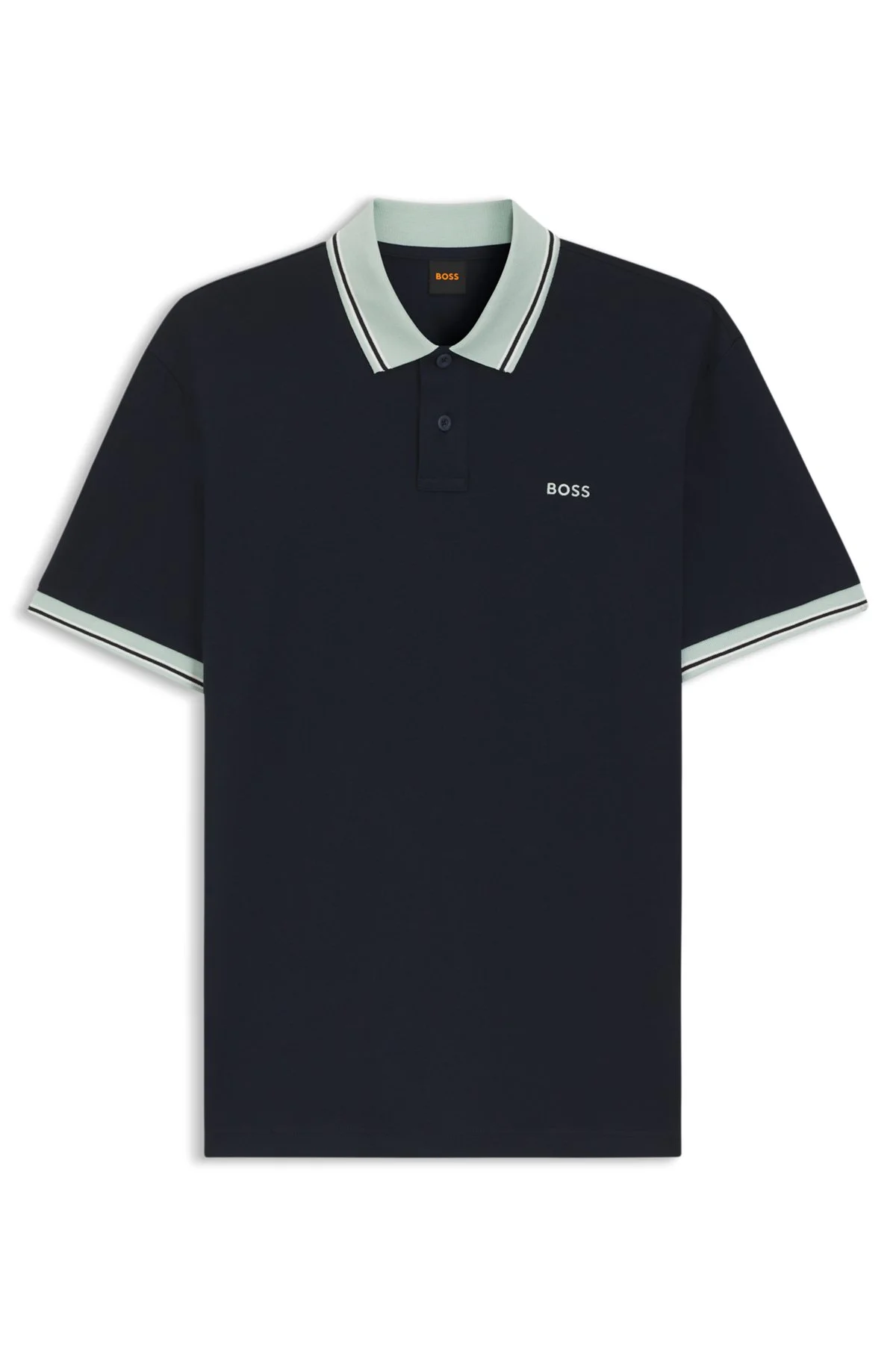 COTTON-JERSEY POLO SHIRT WITH STRIPE TRIMS - 1