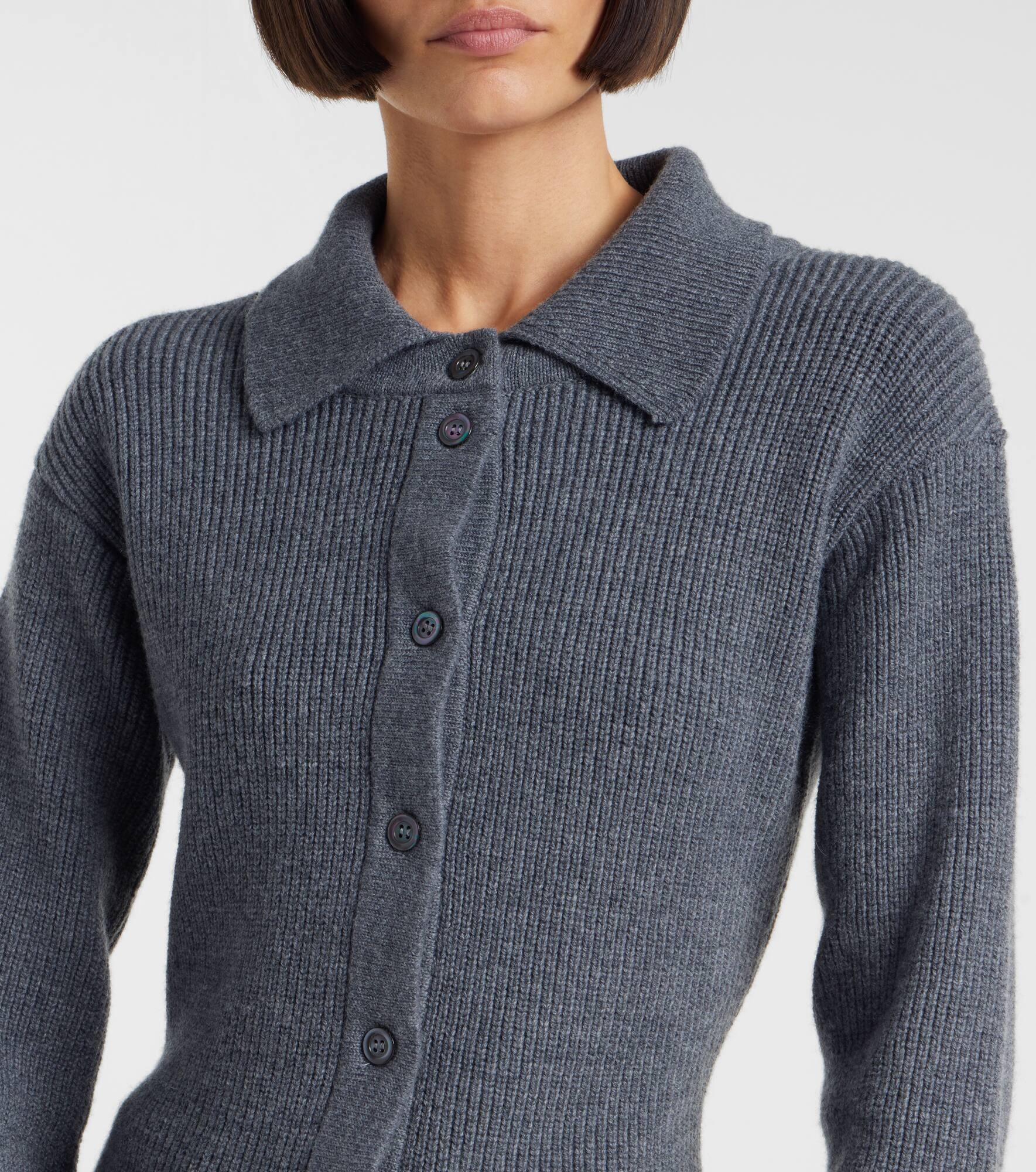 Ribbed-knit wool and cashmere cardigan - 4