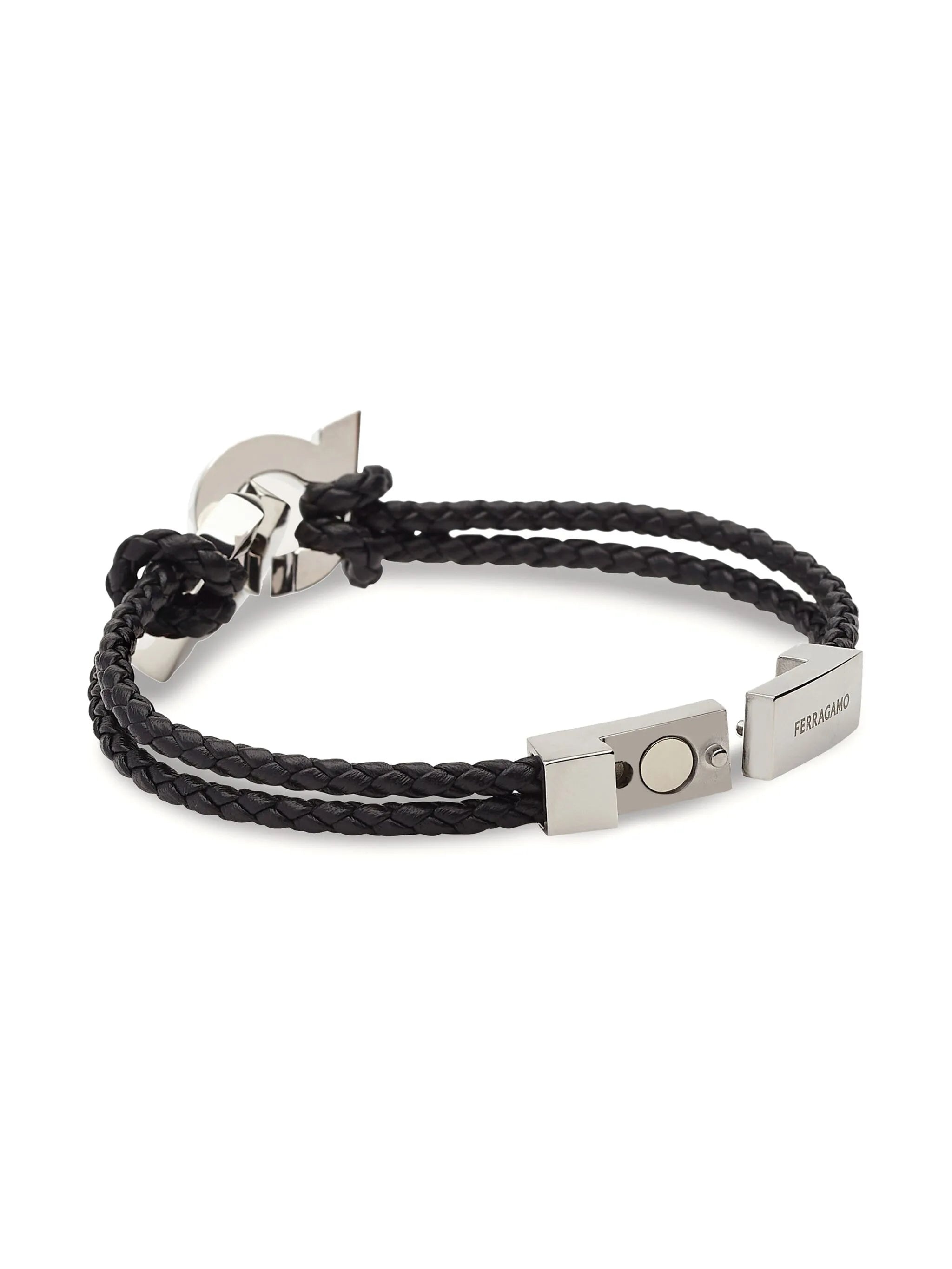 Gancini Braided Leather Bracelet - 3