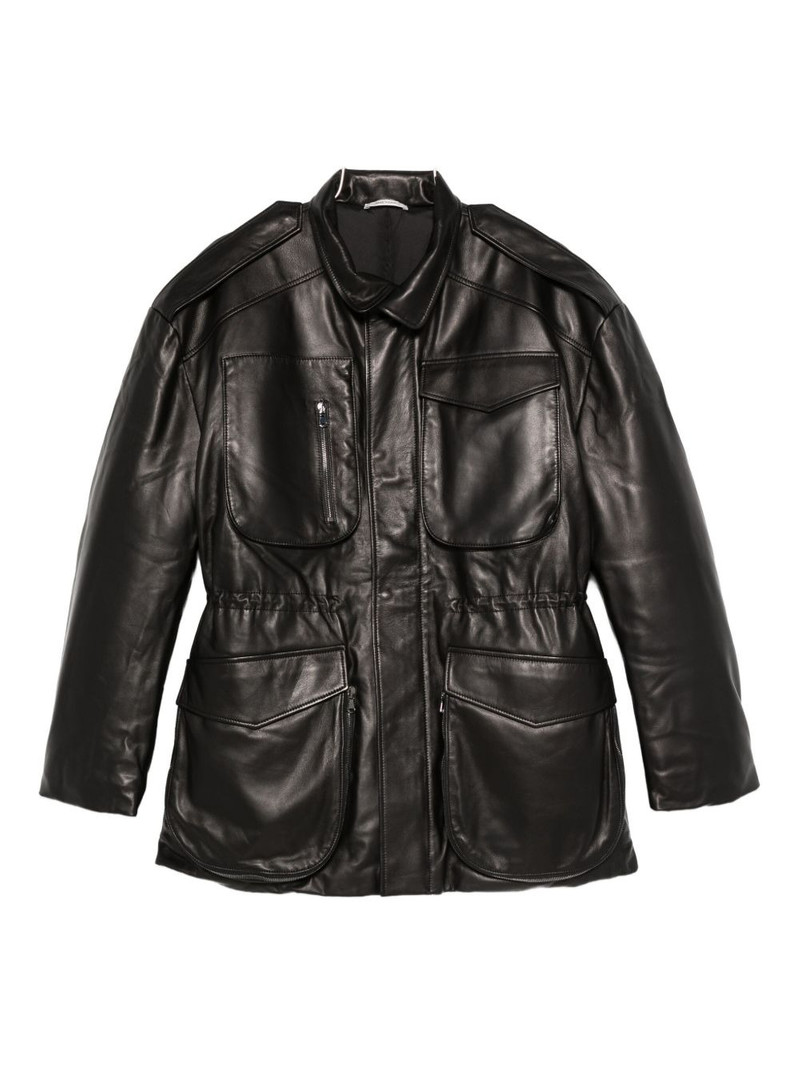 leather puffer jacket 1