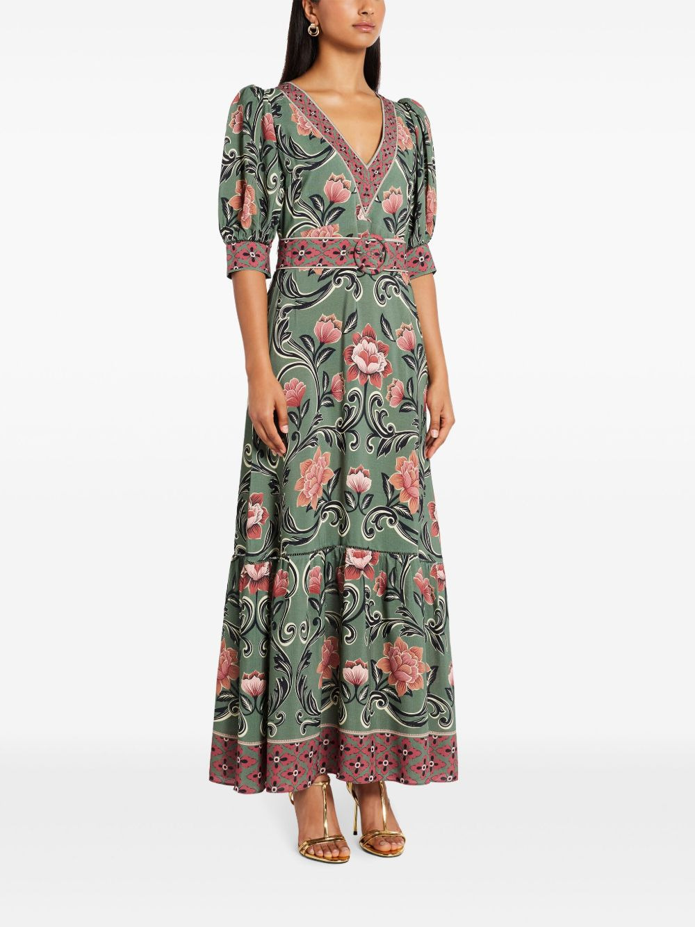 floral-print maxi dress - 3
