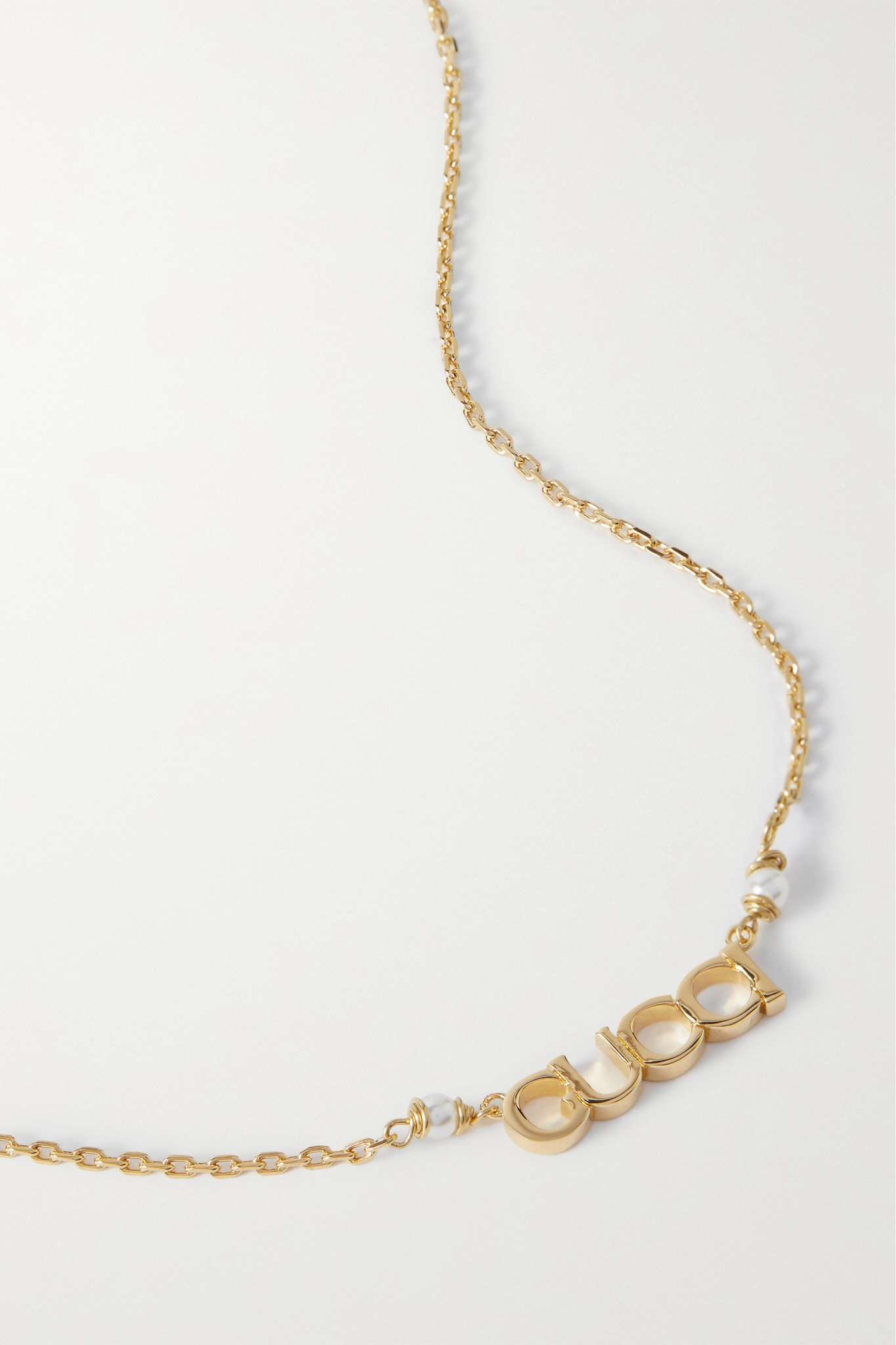 Gold-tone faux-pearl necklace - 4